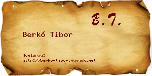Berkó Tibor névjegykártya