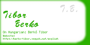 tibor berko business card
